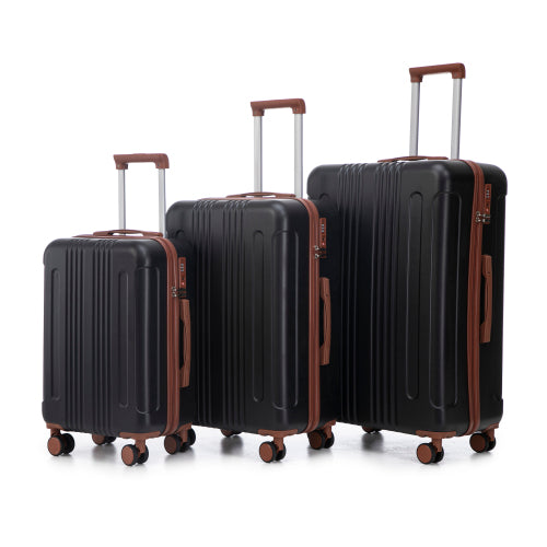 20 24 28 3 Pcs Set In ABS Spinner Wheel Luggage, Carry On Suitcase, Matching Color, TSA Combination Lock