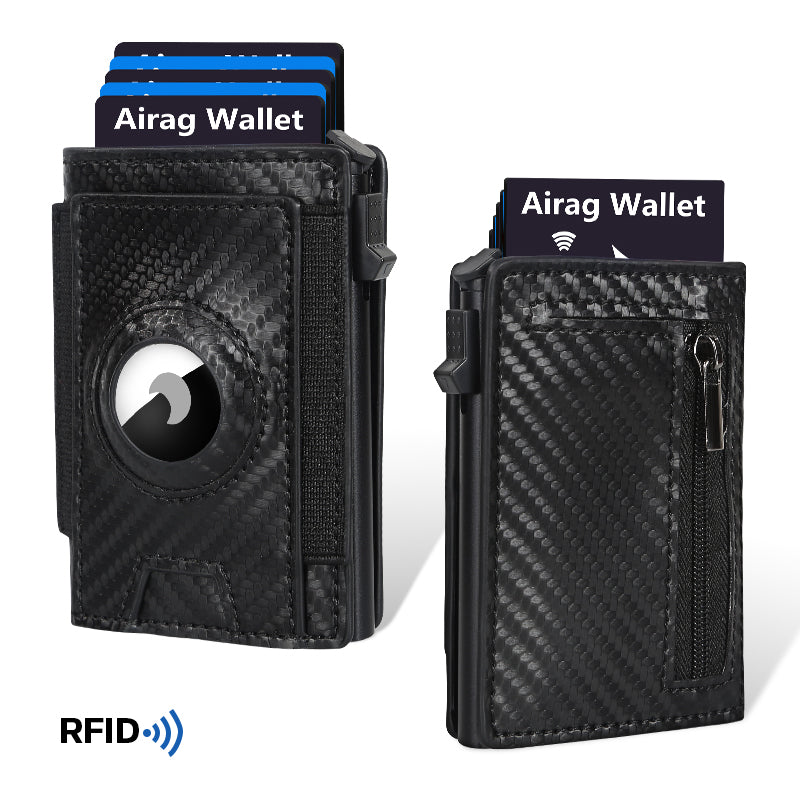 Men's Slim Wallet, RFID Metal Aluminum Shell Men's Automatic Card Ejection Wallet Card Holder