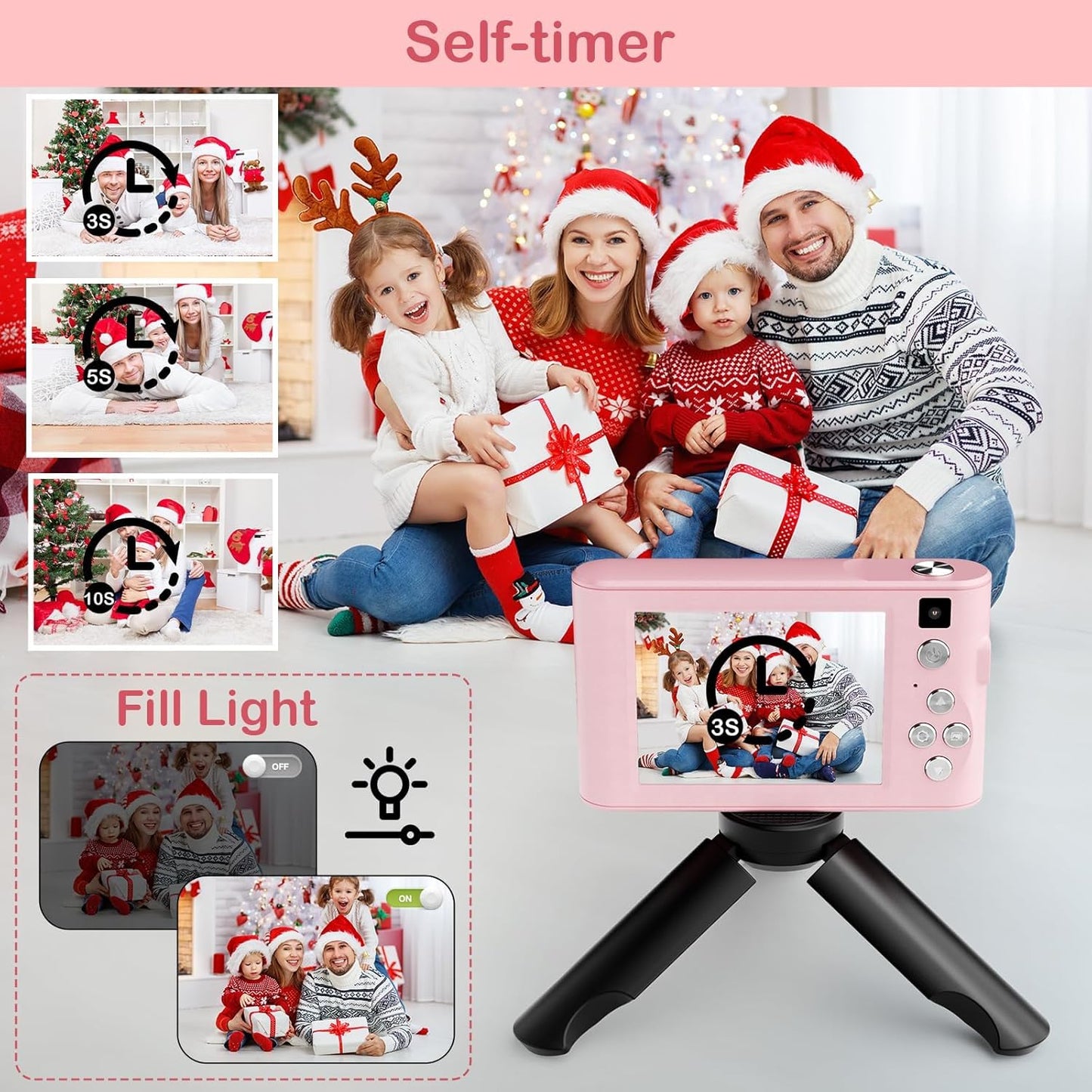 Kids Digital Camera Christmas Birthday Gifts With 32GB SD Card