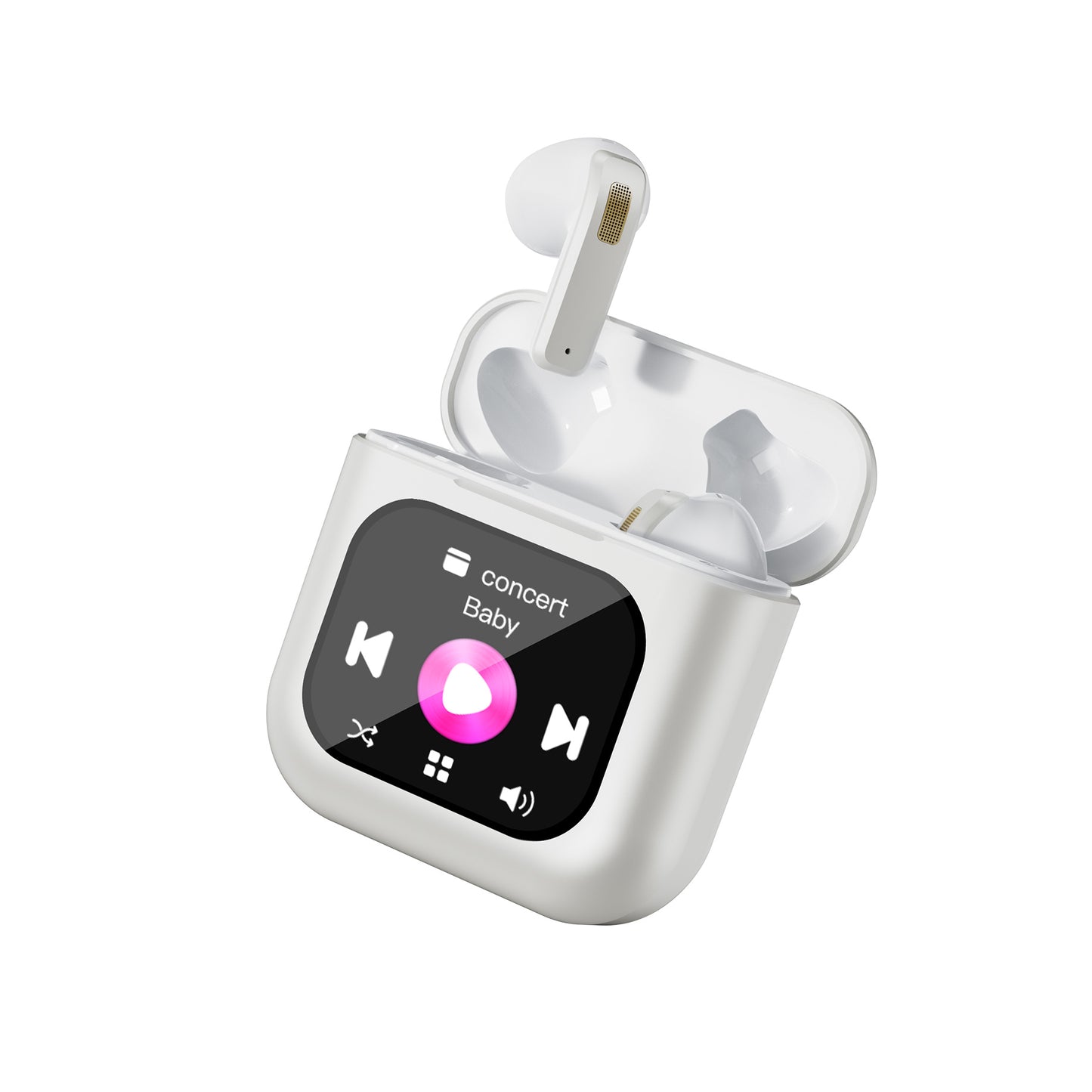 TWS Screen Display Wireless Active ANC Noise-canceling Earbuds, Smart Touch Screen Wireless Earbuds, Noise-canceling Wireless Earphones, Long Battery Life, Built-in SD Card With MP3 Playback