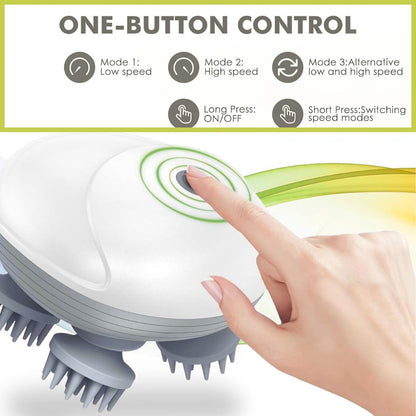 Electric Head,Scalp Massager| Rechargeable Head Kneading Massage Machine| 3 Speed Mode Handheld,Scalp Body Massager