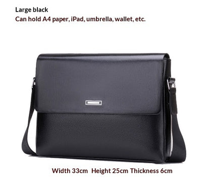 Trendy Men's Business Office And Casual Large-capacity Leather Bag