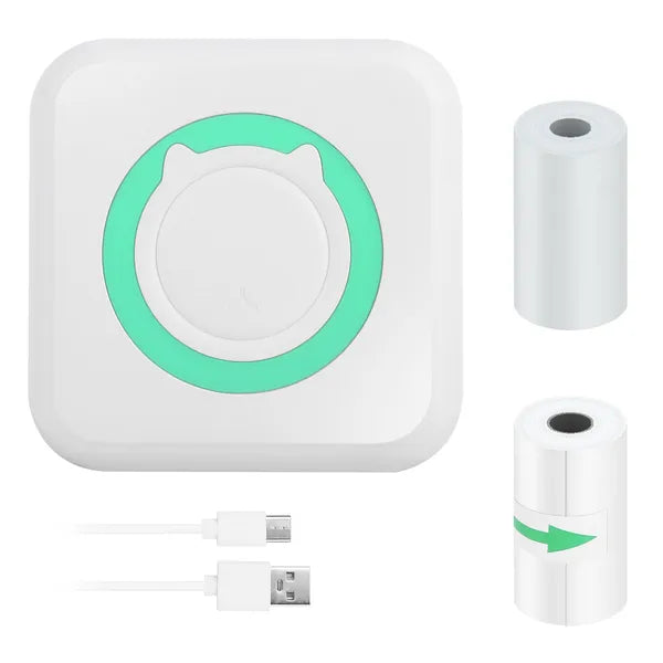 Pocket Wireless Thermal Printer Portable Mini Sticker Maker Machine Rechargeable Inkless Photo Printer For Printing Label Journal Study Notes Memo Photos