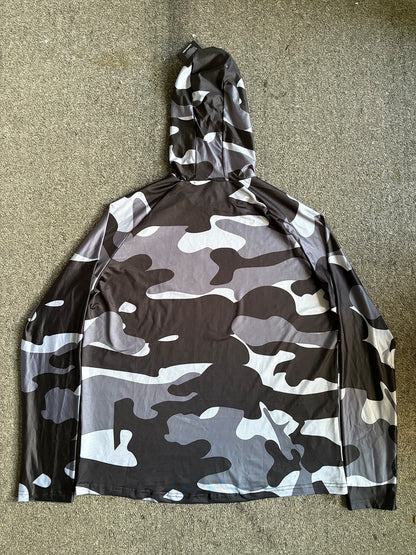 Fishing Hoodie Face Mask Neck Cover Sailing Shirt Summer Men Long Sleeve Sun Protection Hunting Jersey Camisa De Pesca Performance Fish Gear Beach Tops Wear Climbing Uniform