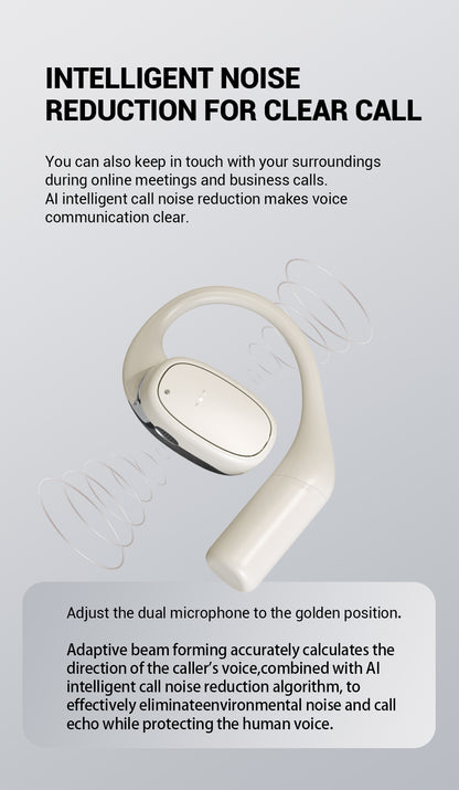 OWS Open-ear Headphones, 5.3 Wireless Earbuds, High-fidelity Stereo Wireless Headphones, 8-hour Playtime Sports Earbuds, With LED Digital Battery Display Charging Case, Perfect For Work, Workouts