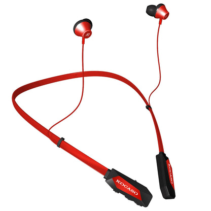 Black-Red Color Options -- 1Pc Wireless Neckband Headphones V4.2 Sweat-proof Sport Headsets Earbuds In-Ear Magnetic Neckbands Stereo Earphone Deep Bass Earphone With Mic 15Hrs Work Running Hiking