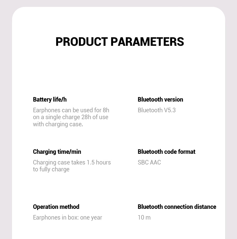 OWS Open-ear Headphones, 5.3 Wireless Earbuds, High-fidelity Stereo Wireless Headphones, 8-hour Playtime Sports Earbuds, With LED Digital Battery Display Charging Case, Perfect For Work, Workouts