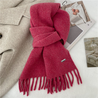Winter Retro High-End All-Match Solid-Color Scarf