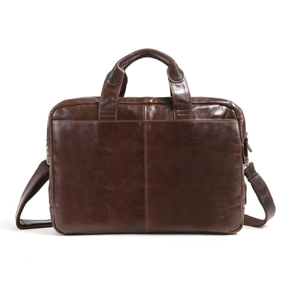 New Men's First Layer Cowhide Business Briefcase Computer