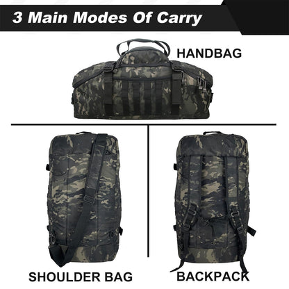 3 In 1 Military Backpack Travel Duffle Bag For Weekender Gym Traveling Workout Deployment