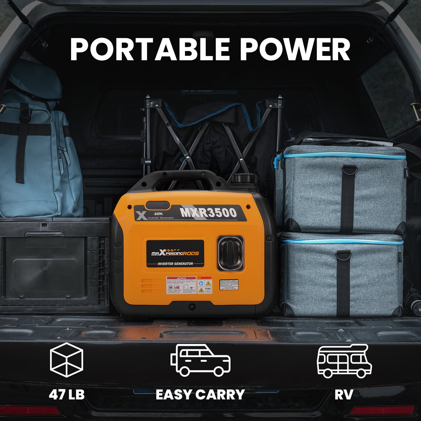 3.5KW Ultra Quiet Compact Portable Suitcase Inverter Generator Lightweight-Prohibited Platform-Amazon-Walmart-Temu