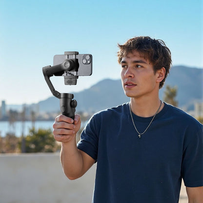 3-Axis Phone Gimbal Stabilizer For Smartphone AI-Powered Tracking Fill Light