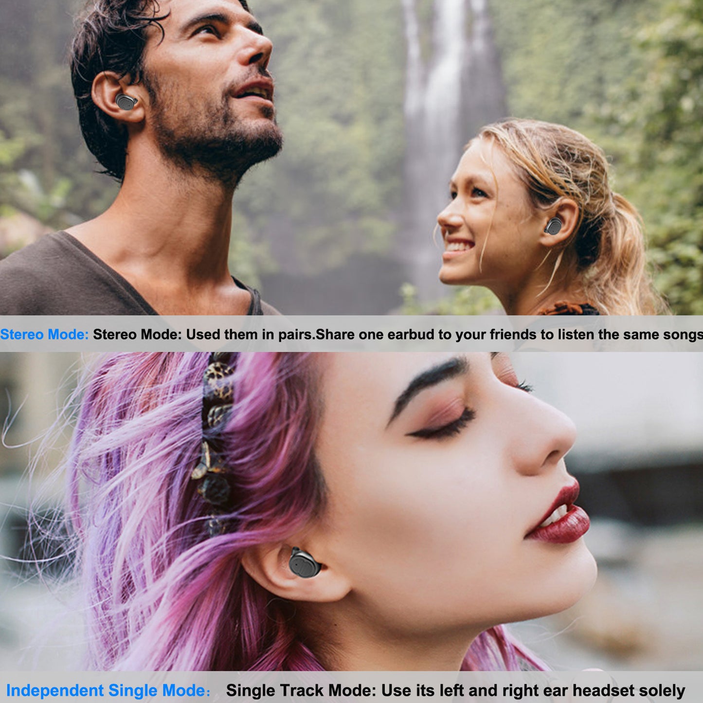 TWS Wireless 5.0 Earbuds IPX4 Touch In-Ear Stereo Earphone Noise Canceling Earpieces 32.8 Ft Transmission Range With Mic 500mAh Magnetic Charging Dock