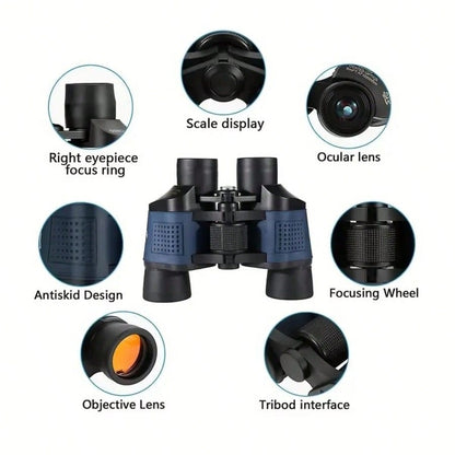 1PC Binoculars 60x60 Binoculars With Night Vision, Binoculars High-Powered Telescope Coordinate Hig