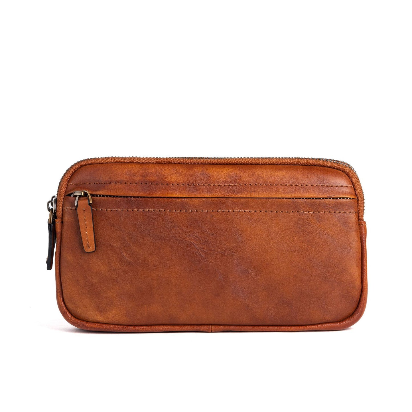 Vertical Model In Square Shape First Layer Cowhide Casual Clutch Men