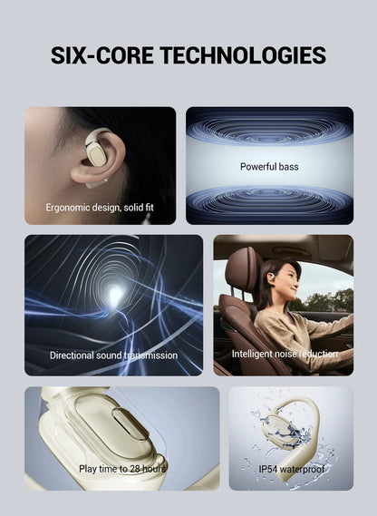 OWS Open-ear Headphones, 5.3 Wireless Earbuds, High-fidelity Stereo Wireless Headphones, 8-hour Playtime Sports Earbuds, With LED Digital Battery Display Charging Case, Perfect For Work, Workouts