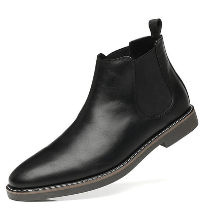 Youth Pointed Ankle Boots Large Size Men's Leather Boots