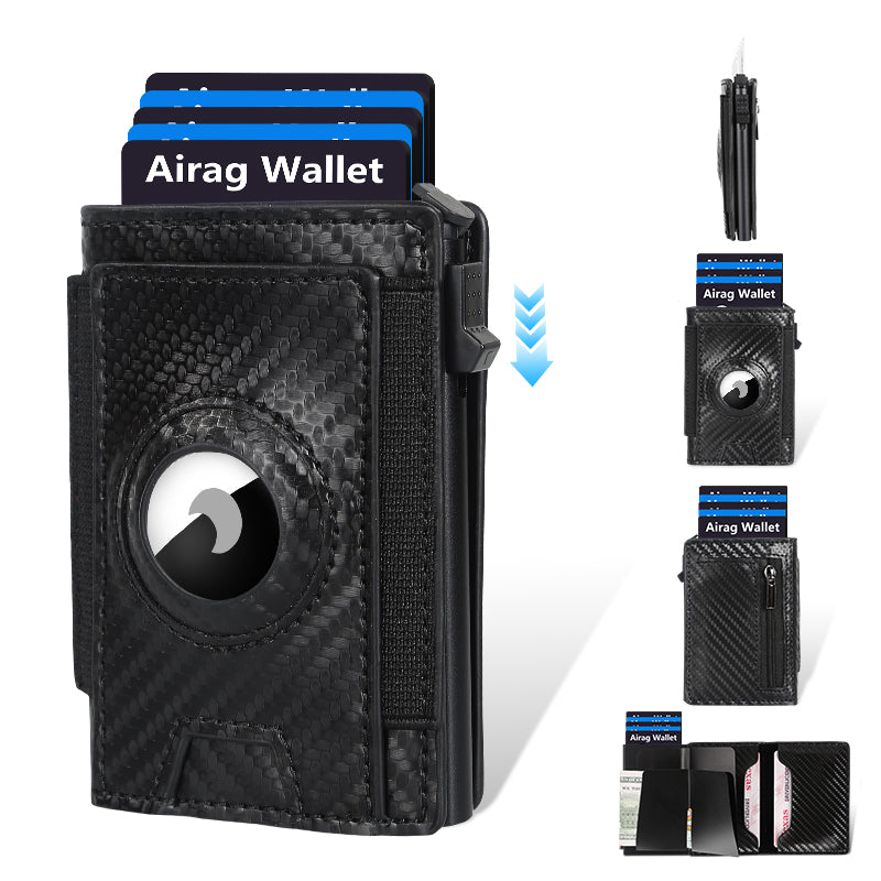 Men's Slim Wallet, RFID Metal Aluminum Shell Men's Automatic Card Ejection Wallet Card Holder