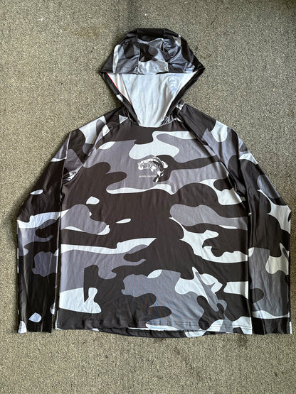 Fishing Hoodie Face Mask Neck Cover Sailing Shirt Summer Men Long Sleeve Sun Protection Hunting Jersey Camisa De Pesca Performance Fish Gear Beach Tops Wear Climbing Uniform