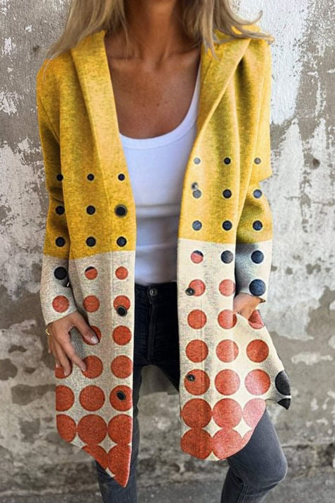 Womens New Christmas Abstract Print Casual Jacket