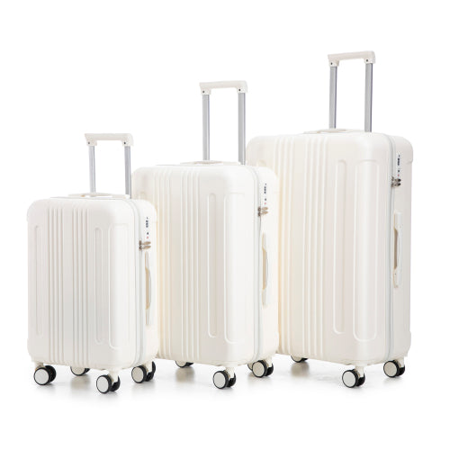 20   24  28  3 Pcs Set In ABS Spinner Wheel Luggage, Carry On Suitcase, Matching Color, TSA Combination Lock