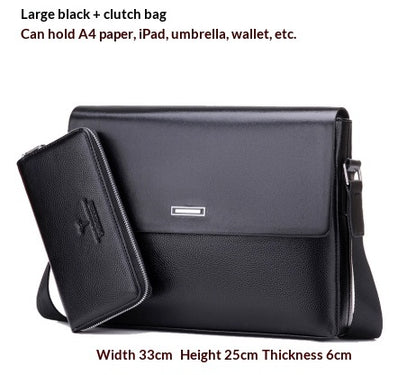 Trendy Men's Business Office And Casual Large-capacity Leather Bag
