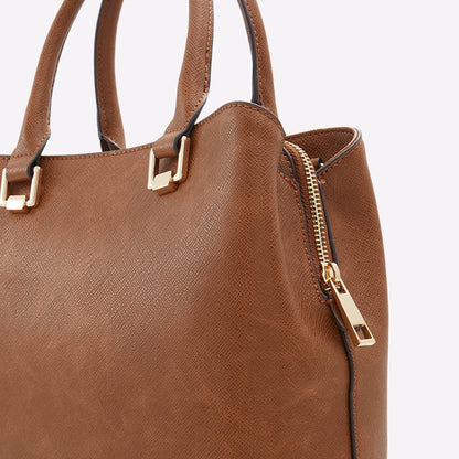 ALDO Legoirii Tote Bag for Women – Medium Top Handle Handbag with Zipper Closure (Medium Brown)