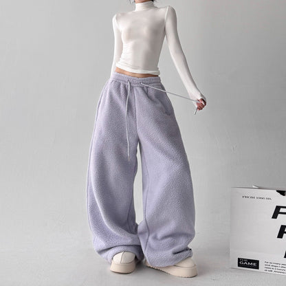 Womens Casual Loose-fitting Warm Extended-length Pants