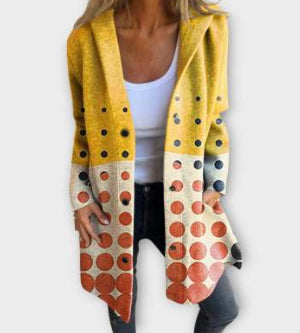 Womens New Christmas Abstract Print Casual Jacket