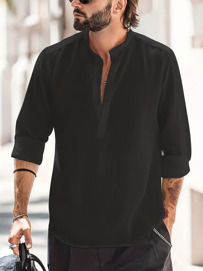 Men's Long-sleeved Breathable Button-down Shirt