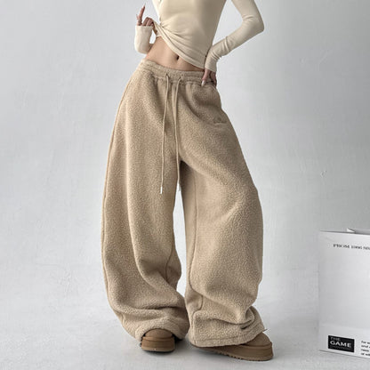 Womens Casual Loose-fitting Warm Extended-length Pants