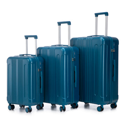 20   24  28  3 Pcs Set In ABS Spinner Wheel Luggage, Carry On Suitcase, Matching Color, TSA Combination Lock