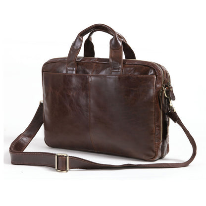 New Men's First Layer Cowhide Business Briefcase Computer