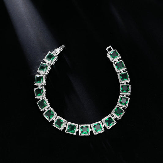 Stylish Bracelet With Geometric Square, Ultra-shiny Zircon