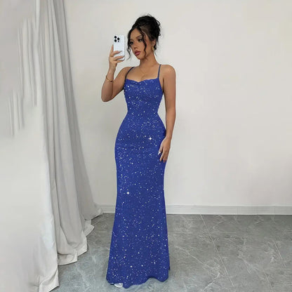Chic Body-hugging Sexy Backless Sequin Slip Dress