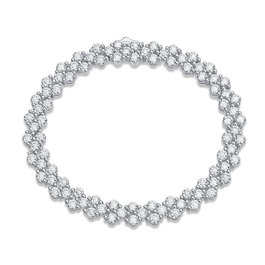 Canon - A Fashionable And Light Luxury Jewelry Silver Bracelet And Bracelet Set With Top-quality Moissanite, S925 Silver-plated Platinum