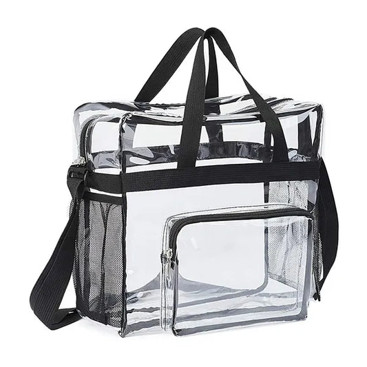 Clear Crossbody Bag Stadium Approved Clear Transparent Shoulder Bag See Through Zip Pouch Tote Bag Handbag With 11LBS Load