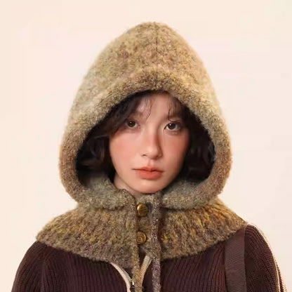 Warm Ear-protecting Hat And Scarf In One Tie-dye Balaclava Hat