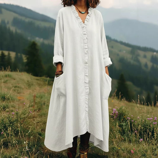 Stylish Relaxed-fit Cotton Midi Dress