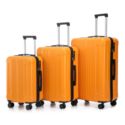 20   24  28  3 Pcs Set In ABS Spinner Wheel Luggage, Carry On Suitcase, Matching Color, TSA Combination Lock