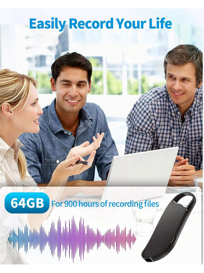 64GB Digital Voice Recorder, USB C Interface, Voice Activation And Noise Reduction, Suitable For Lectures, Meetings, Interviews, 900 Hours Of Large Capacity, Metal Casing