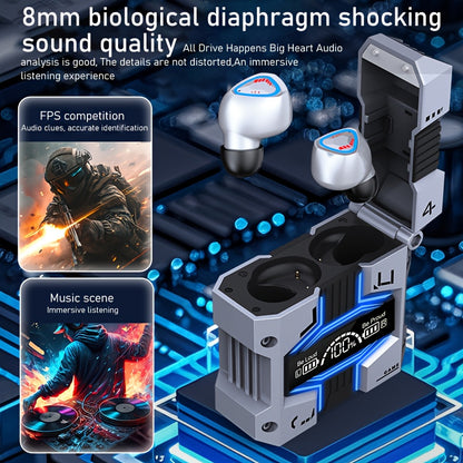 True Wireless Earbuds With ENC, Bluetooth 5.3, IPX7 Waterproof, 120 Hours Long Battery Life With Built-in Mic, Compatible With IOS & Android Devices Silver