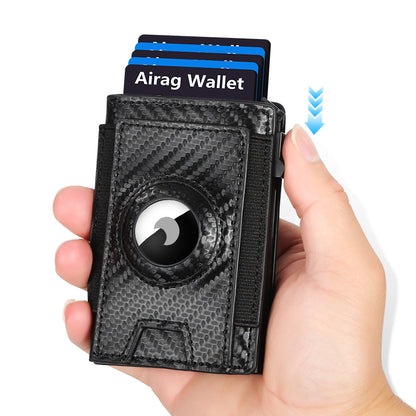 Men's Slim Wallet, RFID Metal Aluminum Shell Men's Automatic Card Ejection Wallet Card Holder