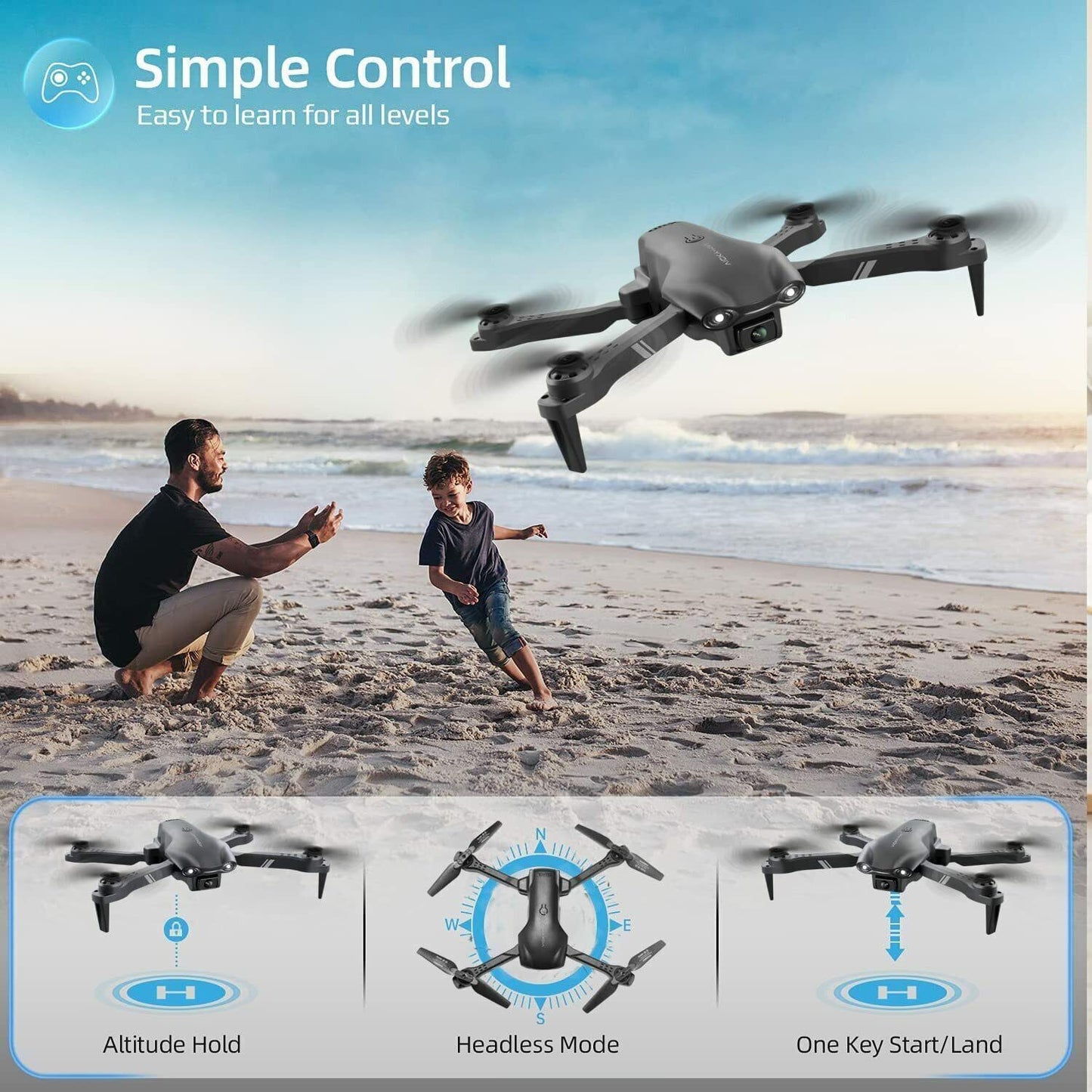 V13 RC Drone 6K HD Dual Camera WiFi FPV Foldable Quadcopter Camera Drone ,2 Battery.Logistics Is Randomly Sent By UPS,USPS,FEDEX