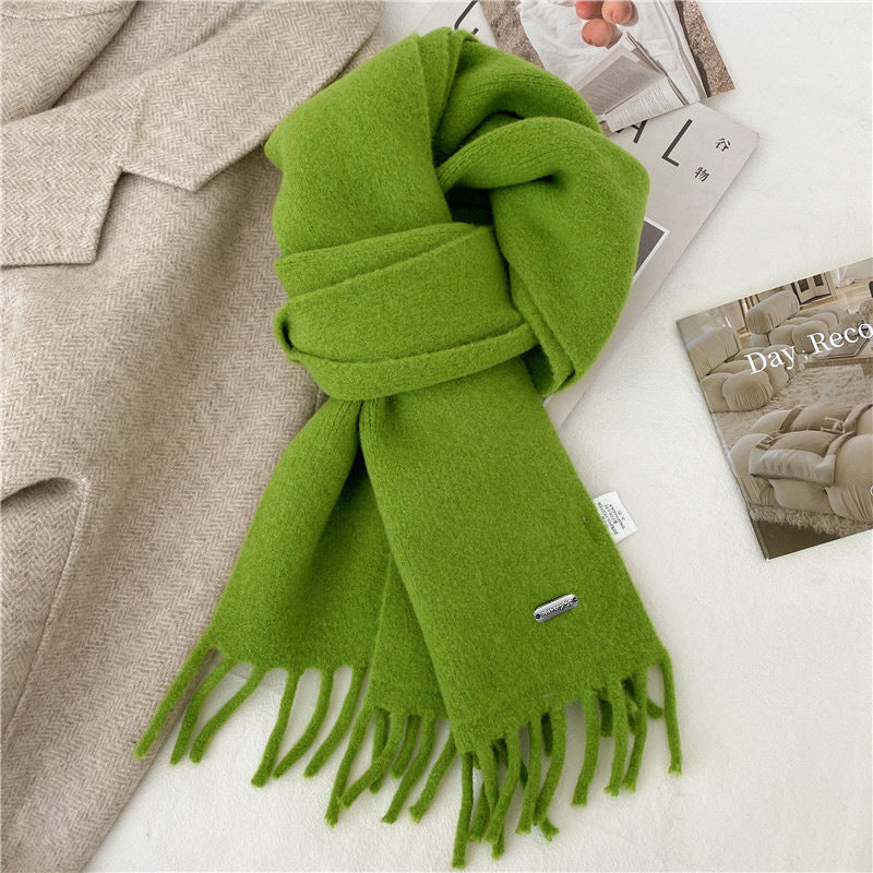 Winter Retro High-End All-Match Solid-Color Scarf