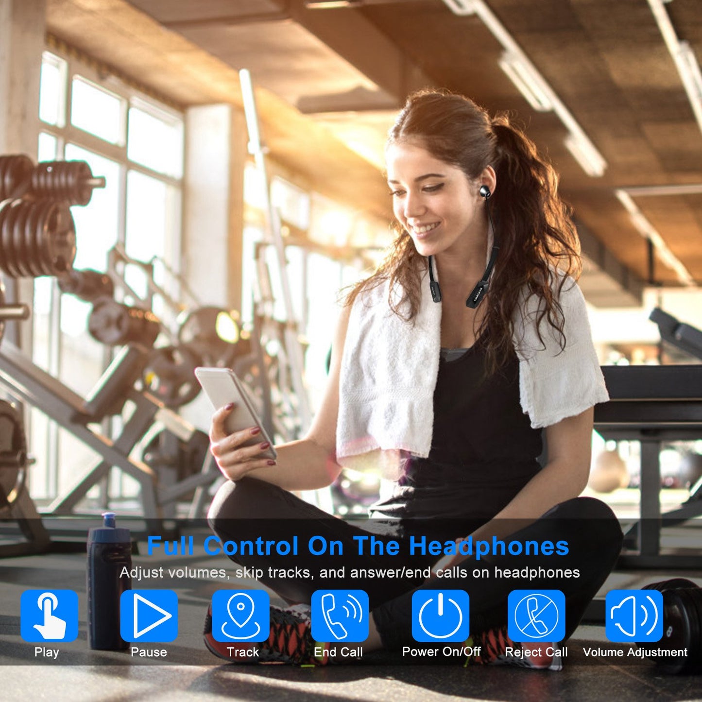 Black-Red Color Options -- 1Pc Wireless Neckband Headphones V4.2 Sweat-proof Sport Headsets Earbuds In-Ear Magnetic Neckbands Stereo Earphone Deep Bass Earphone With Mic 15Hrs Work Running Hiking