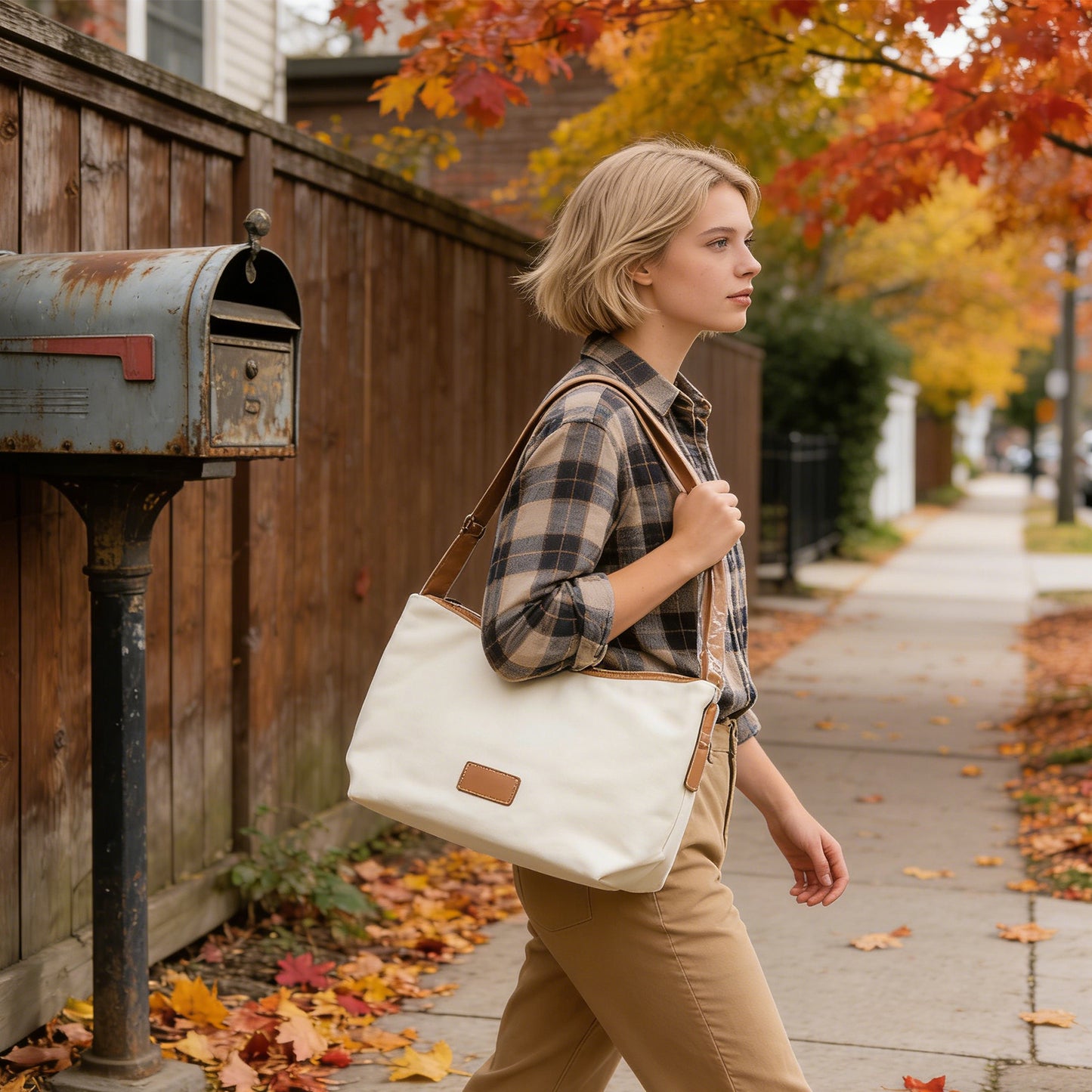 Simple Cross Body Bag-Coffee 1980
