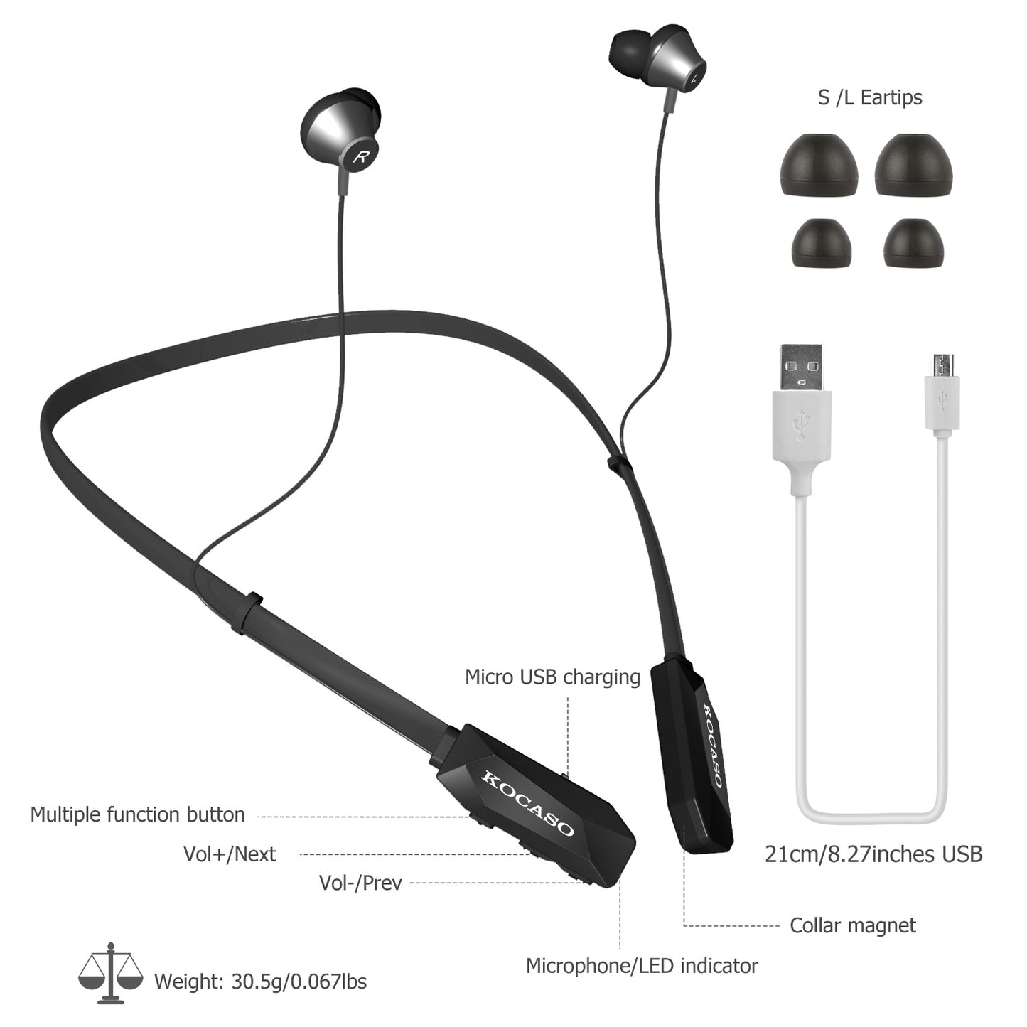 Black-Red Color Options -- 1Pc Wireless Neckband Headphones V4.2 Sweat-proof Sport Headsets Earbuds In-Ear Magnetic Neckbands Stereo Earphone Deep Bass Earphone With Mic 15Hrs Work Running Hiking
