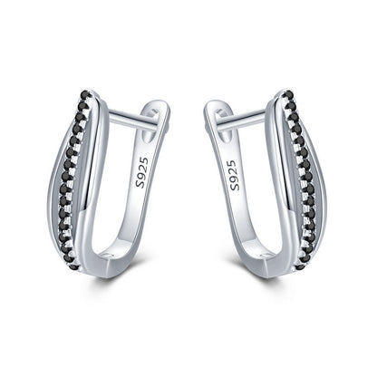 Copper Retro Hong Kong Style Zircon Earrings