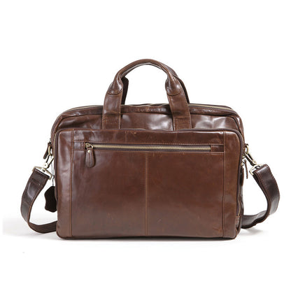 New Men's First Layer Cowhide Business Briefcase Computer